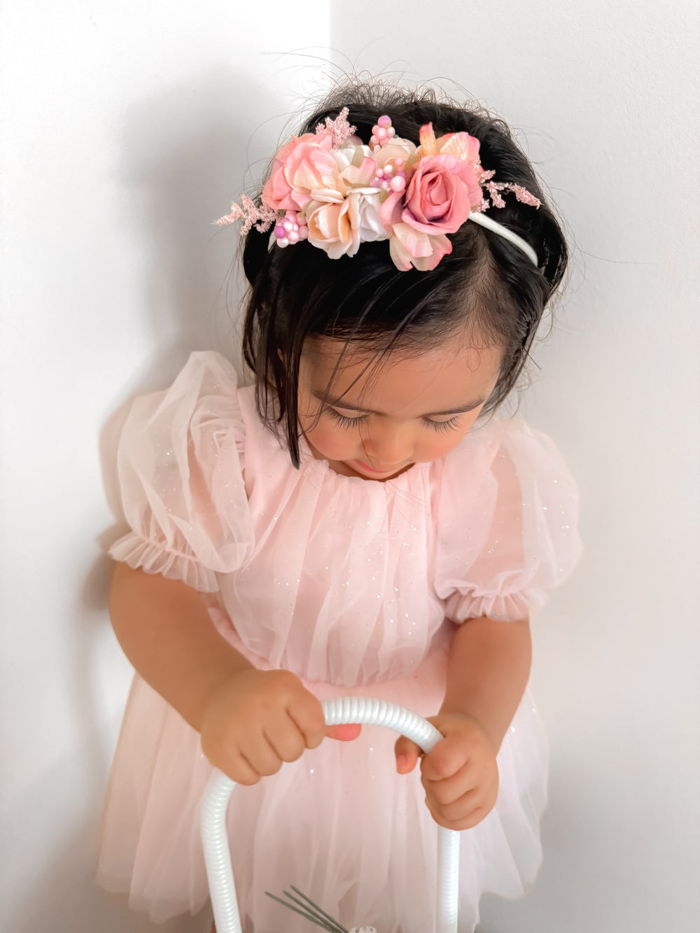 Nina Sparkle Peach Baby Girls Romper