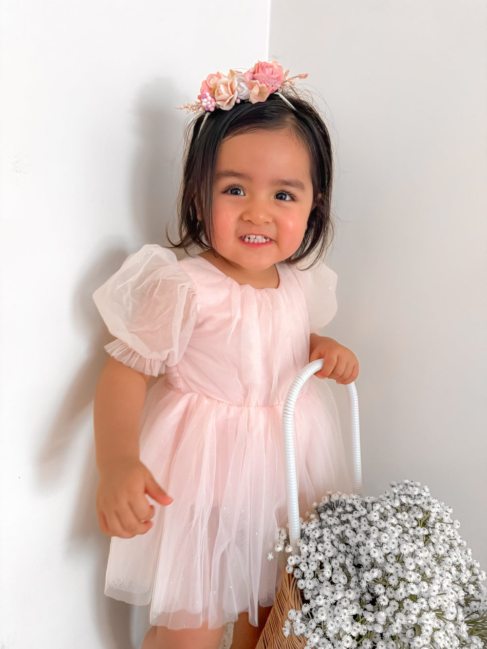 Nina Sparkle Peach Baby Girls Romper