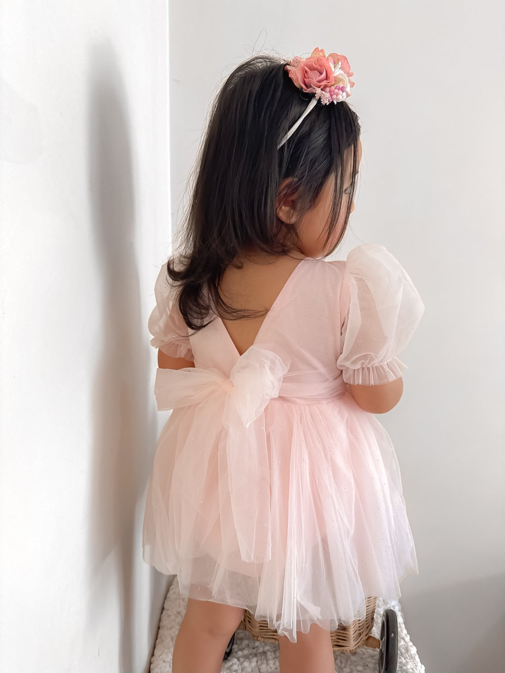 Nina Sparkle Peach Baby Girls Romper