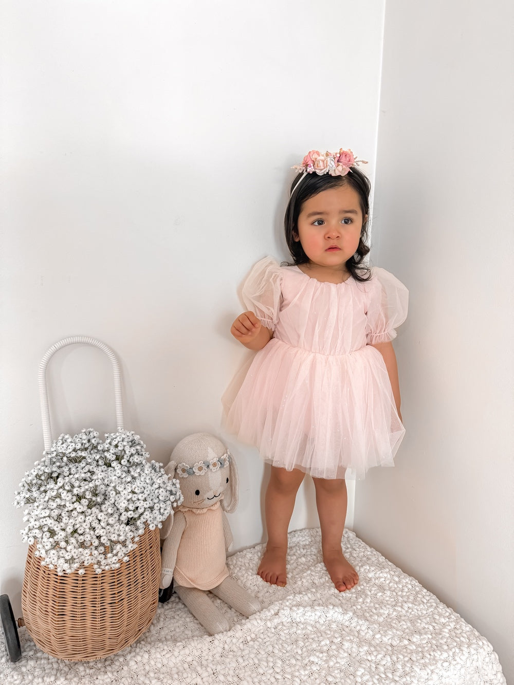 Nina Sparkle Peach Baby Girls Romper