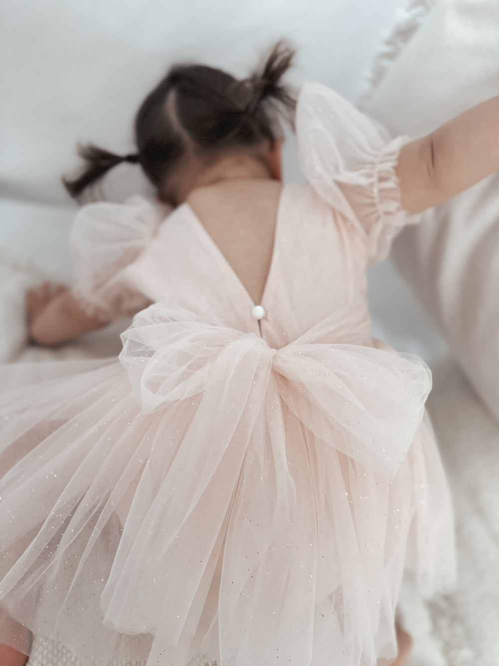 Nina Sparkle Peach Baby Girls Romper