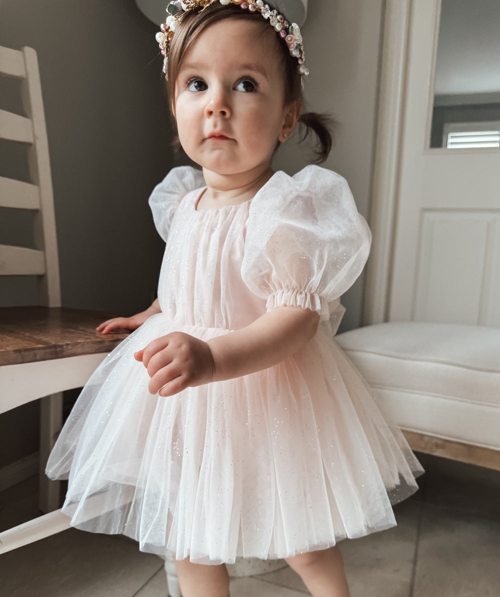 Nina Sparkle Peach Baby Girls Romper