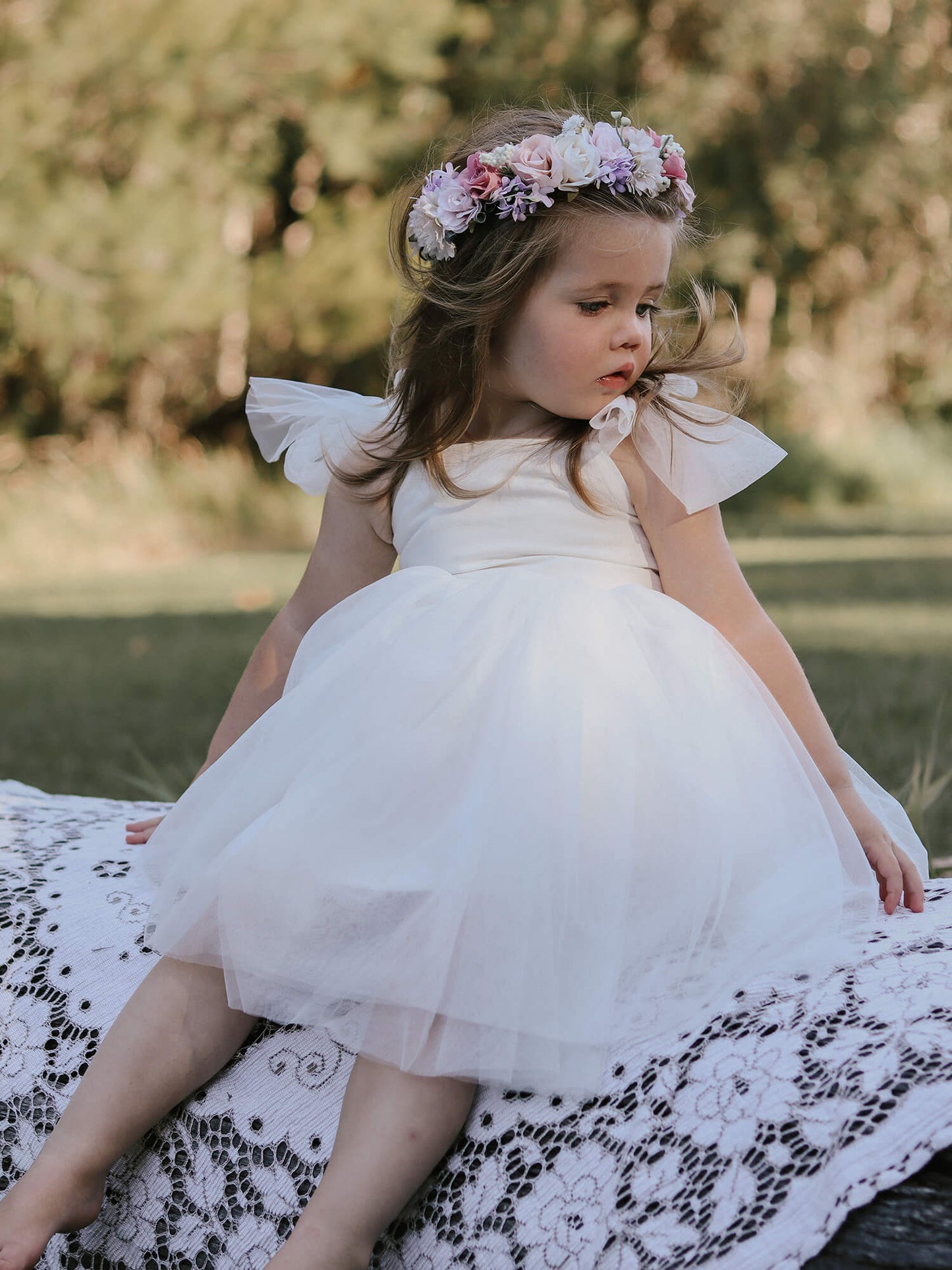 Harper-Kleid – knielang – Elfenbein