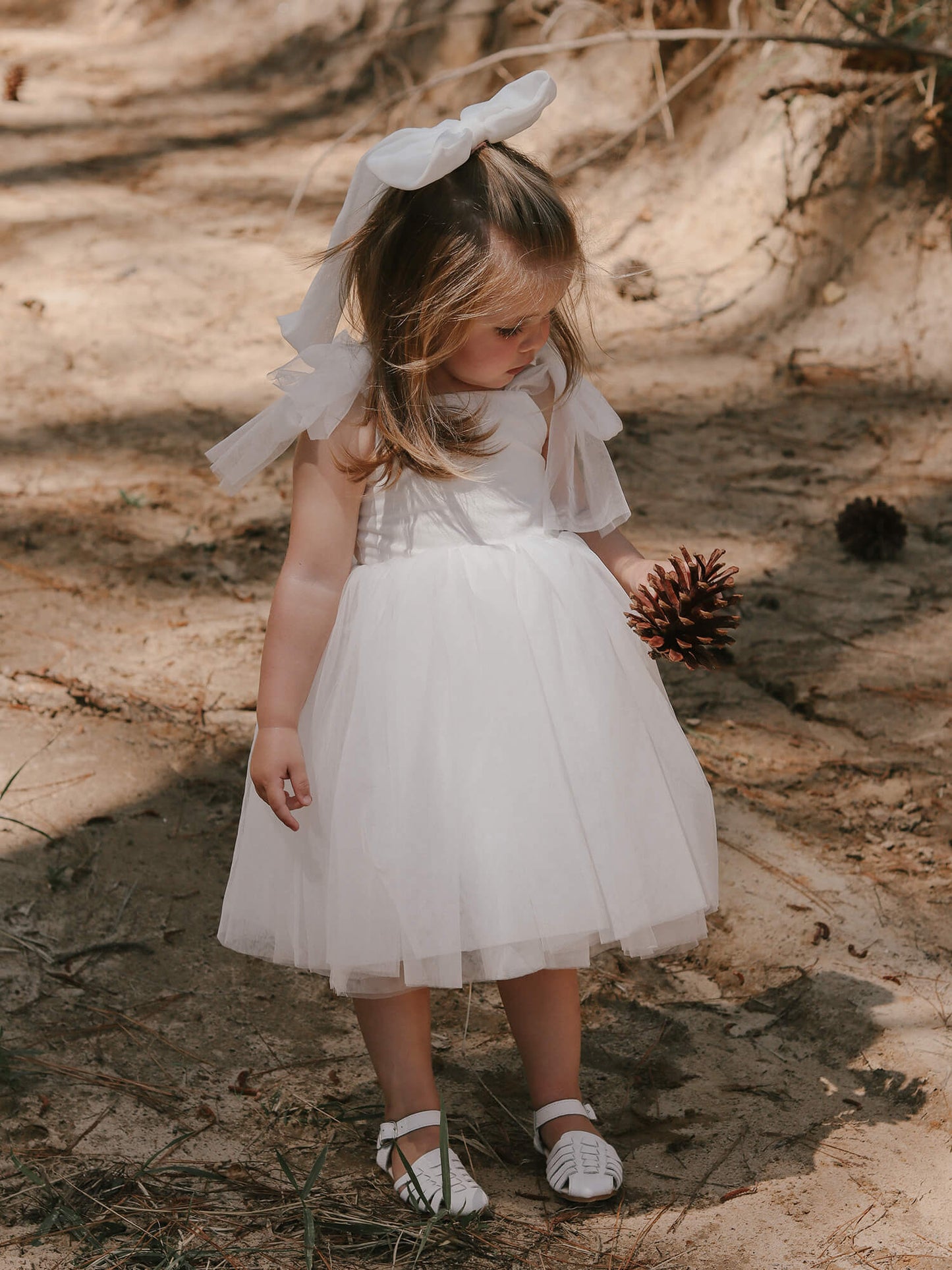 Harper-Kleid – knielang – Elfenbein