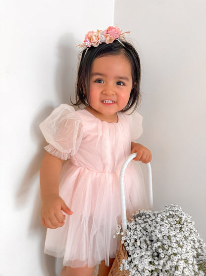 Nina Sparkle Peach Baby Girls Romper