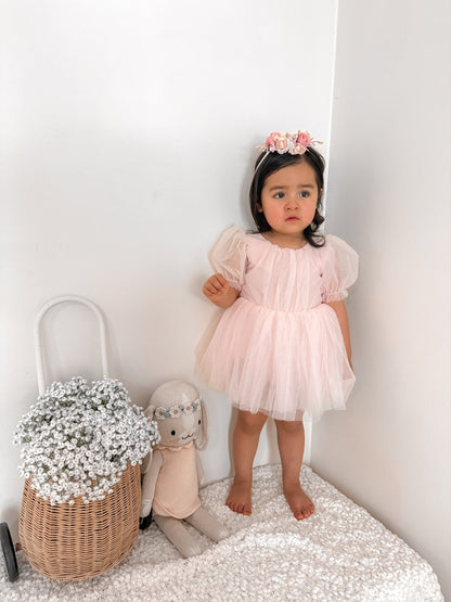 Nina Sparkle Peach Baby Girls Romper