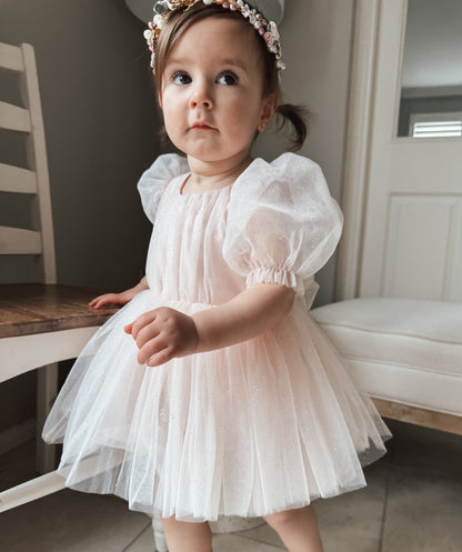 Nina Sparkle Peach Baby Girls Romper